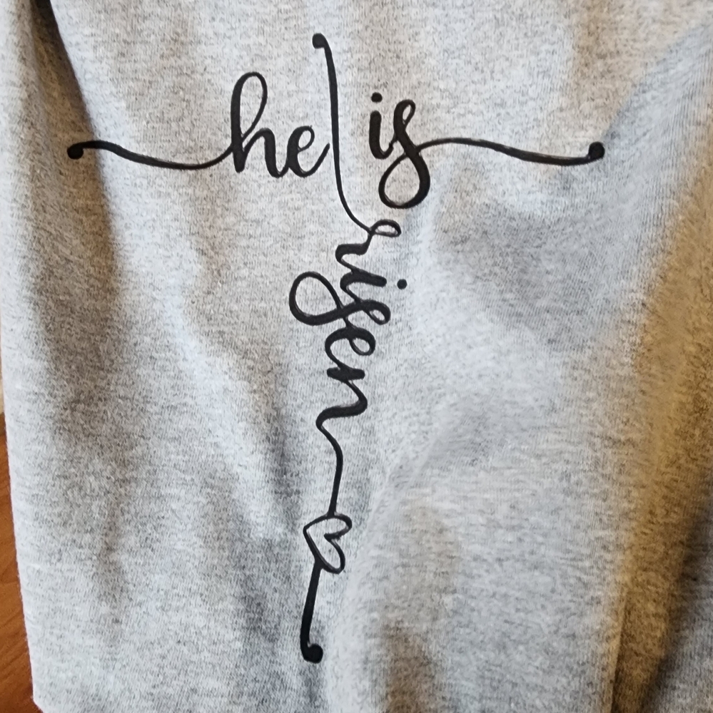 Gray Tee with Inspirational Script - Picture 2 of 2